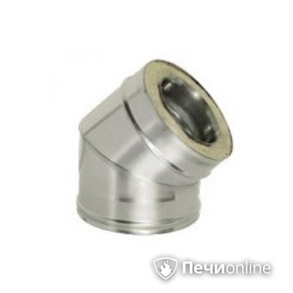Дымоход Дымок Колено 45° с изоляцией 0,8 мм. OТFR45 200/280 в Твери