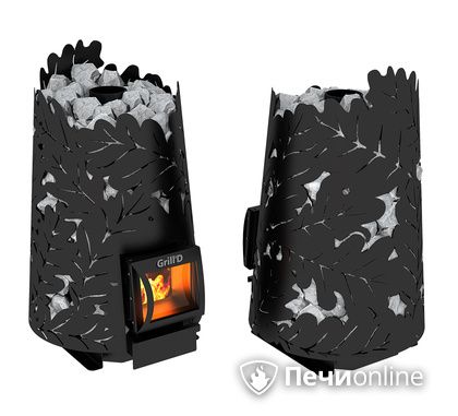 Дровяная печь-каменка GrillD Dubravo 180 short black в Твери