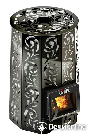 Дровяная печь-каменка GrillD Violet short Жадеит 80 в Твери