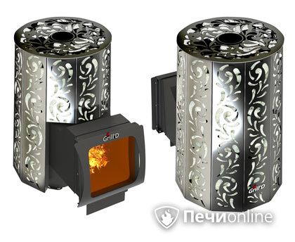 Дровяная печь-каменка GrillD Violet window long Max Жадеит 100 в Твери