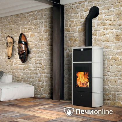 Печь-камин Edilkamin Flamma 24 kw V.A. Bianco Panna с Т/О в Твери
