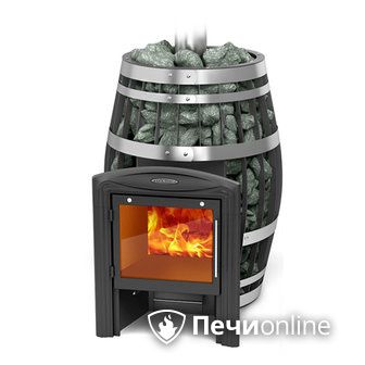 Дровяная банная печь TMF Саяны XXL 2015 Carbon Витра с закрытой каменкой в Твери
