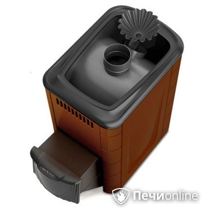 Дровяная банная печь TMF Ангара 2012 Carbon с закрытой каменкой дверь антрацит терракота в Твери