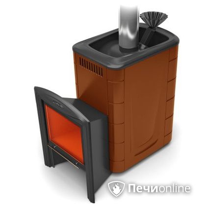 Дровяная банная печь TMF Гейзер 2014 Carbon Витра терракота в Твери