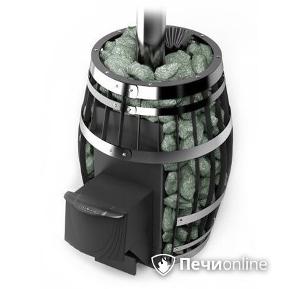 Дровяная банная печь TMF Саяны XXL 2015 Inox с закрытой каменкой и теплообменником дверь антрацит в Твери